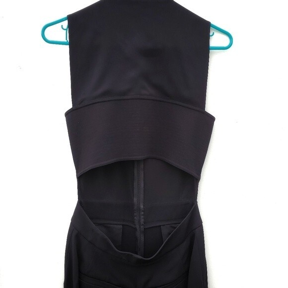 A.L.C. Black Open Back Scoop Neck Front Zip Jumpsuit size 2 - Picture 5 of 10